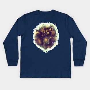 Old City Artwork Abstraction Kids Long Sleeve T-Shirt